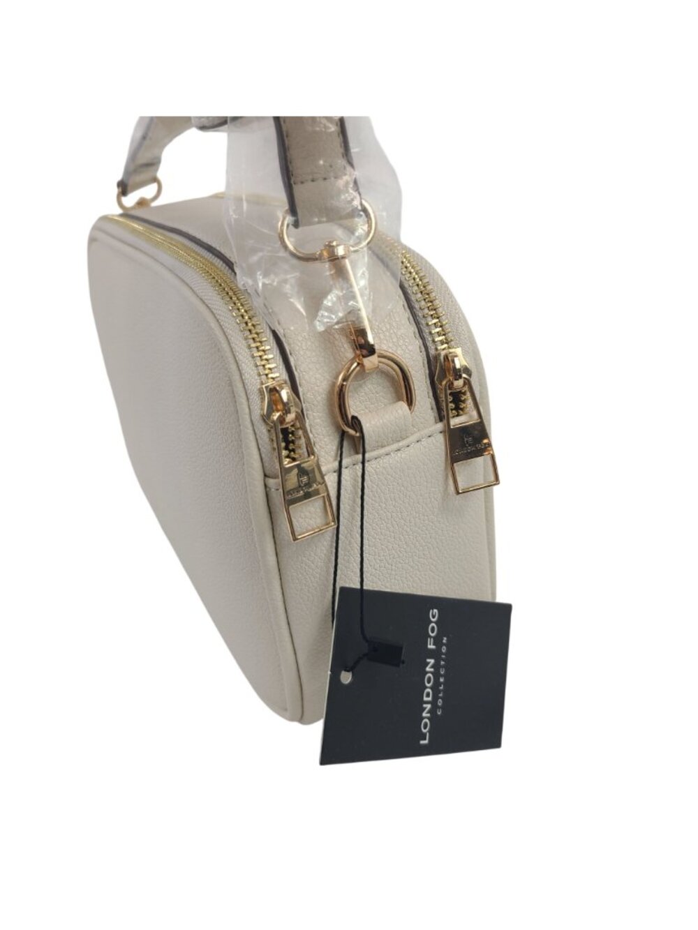 NEW London Fog Buttercream Judy Bowler Camera Crossbody Bag With Gold Accents - Picture 5 of 10